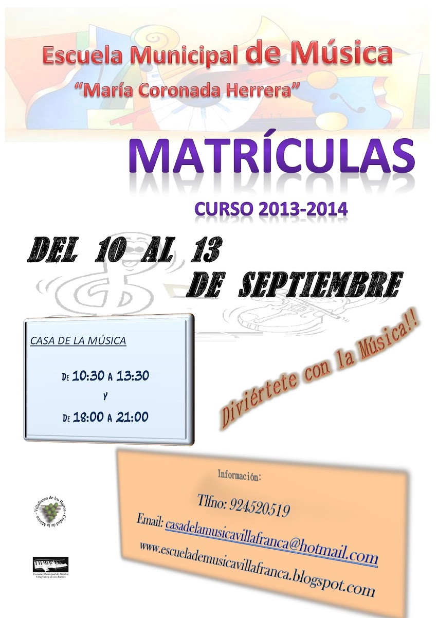 MATRÍCULAS curso 2013-2014
