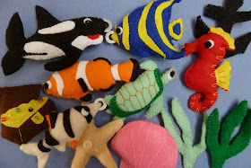 Felt fish for a magnetic fishing game toy