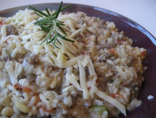 Sausage Risotto with Zucchini and Fontina