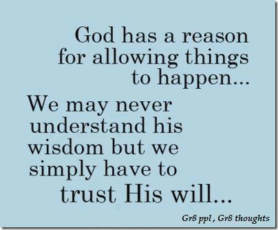 God has a reason