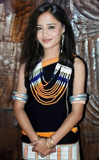 A Chakesang lady in traditional attires