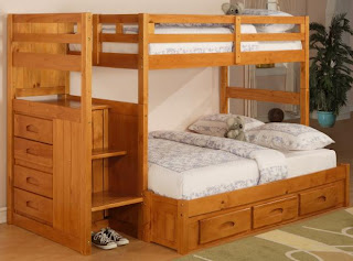 Twin Over Full Bunk Bed with Stairs