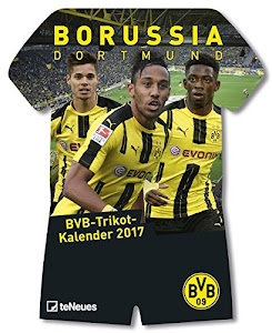 Borussia Dortmund Trikotkalender 2017: Wandkalender Tikotform