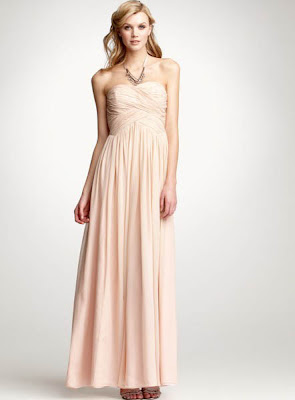 Strapless+Silk+Georgette+Bridesmaid+Dress