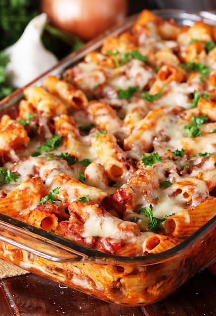 Pan of Easy Baked Mostaccioli Image