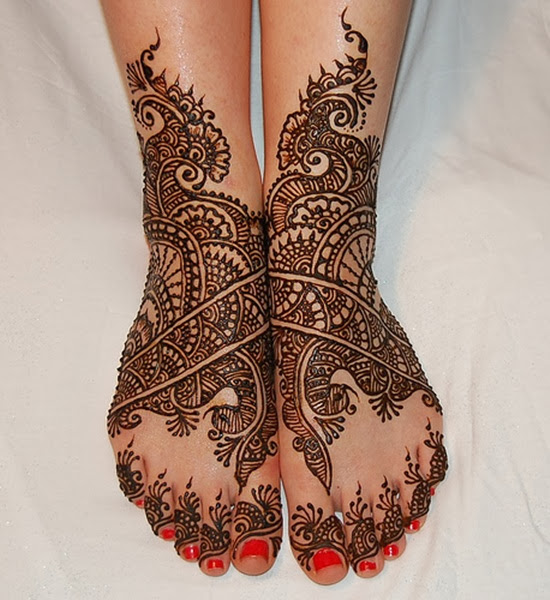 indian bridal mehndi designs feet 2013 2014 For Girls