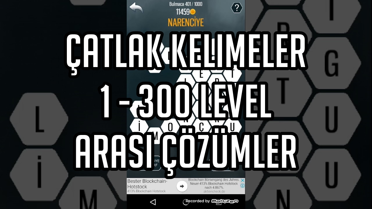 Çatlak Kelimeler 1 ile 300 Level Arası Çözümleri