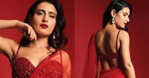 fatima sana shaikh red saree hot actress