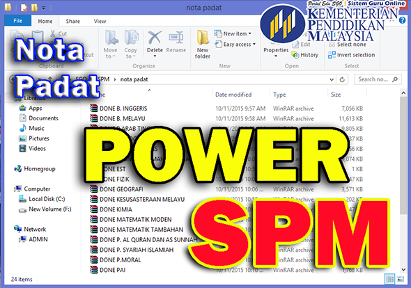 Nota Padat POWER SPM untuk Semua 24 Subjek. Sila SHARE