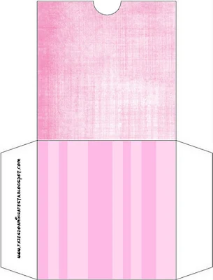 Pink Stripes Free Printable CD Case.