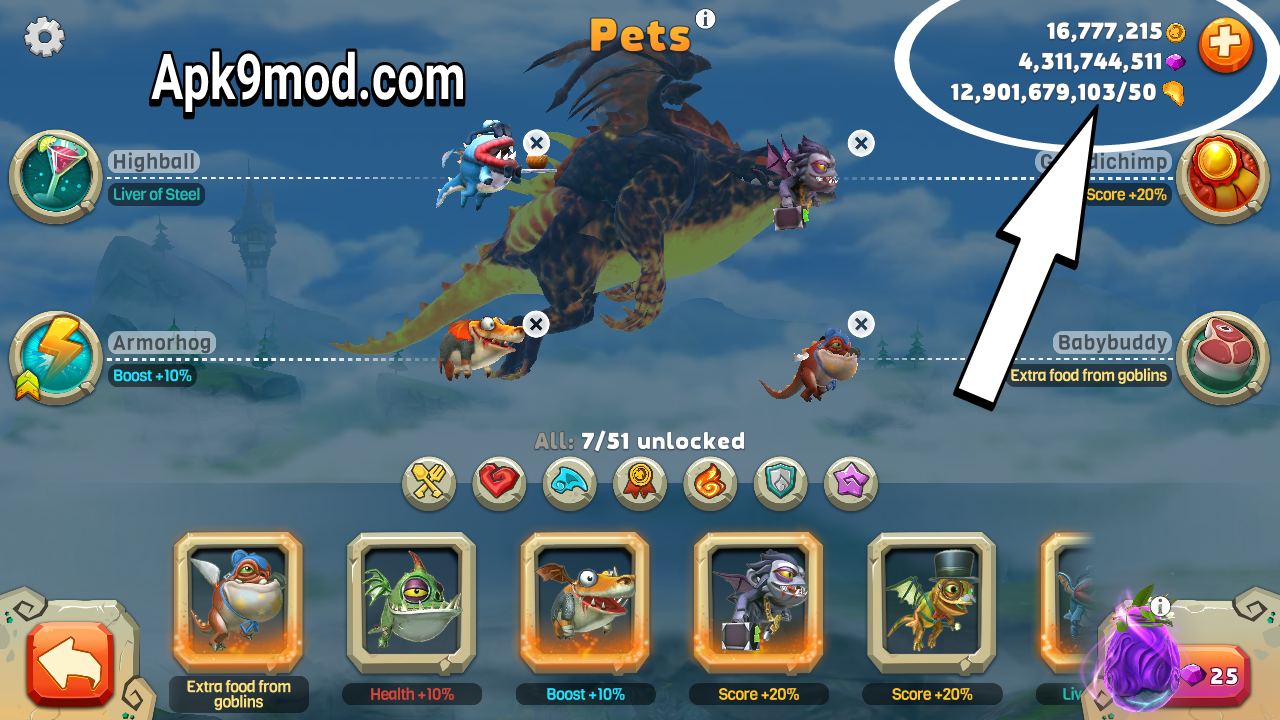 Hungry Dragon MOD APK v1.4 (Unlimited Money, gems, Golden 