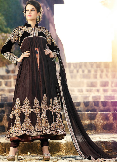 New Designer Floor Length Neck Embroidered Wedding Anarkali Suit