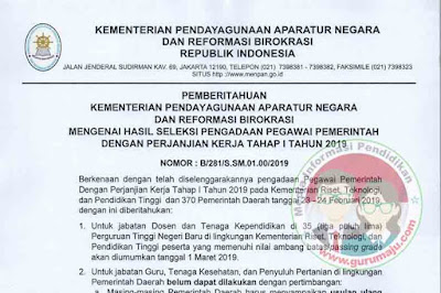 Pengumuman Hasil Tes P3K / PPPK Tahun 2019 Tahap I - Buku Ajaran SMA SMK