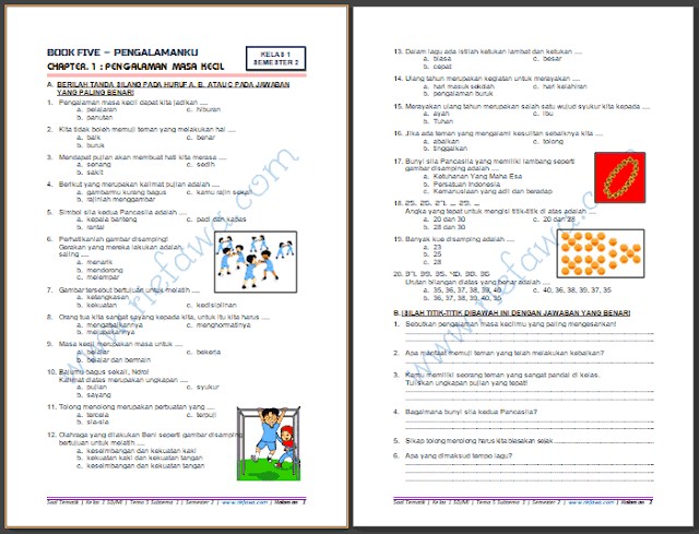  Soal  Kelas  1  Tema  5  Subtema 1  Pengalamanku Pengalaman 