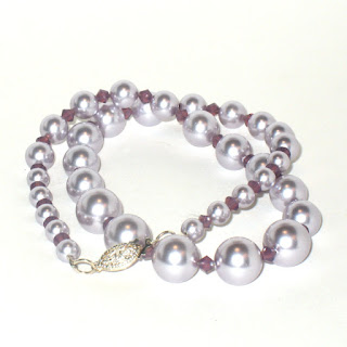 Lavender Swarovski Pearl Necklace by Lilies and Laurel