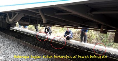 korban masuk kolong kereta api