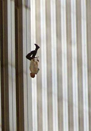 people jumping from twin towers 9 11. WTC towers and Pentagon.