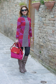 fantasy print dress, fuchsia and red, Fashion and Cookies