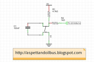 Schema di collegamento del pulsante ad Arduino UNO R3 di Paolo Luongo