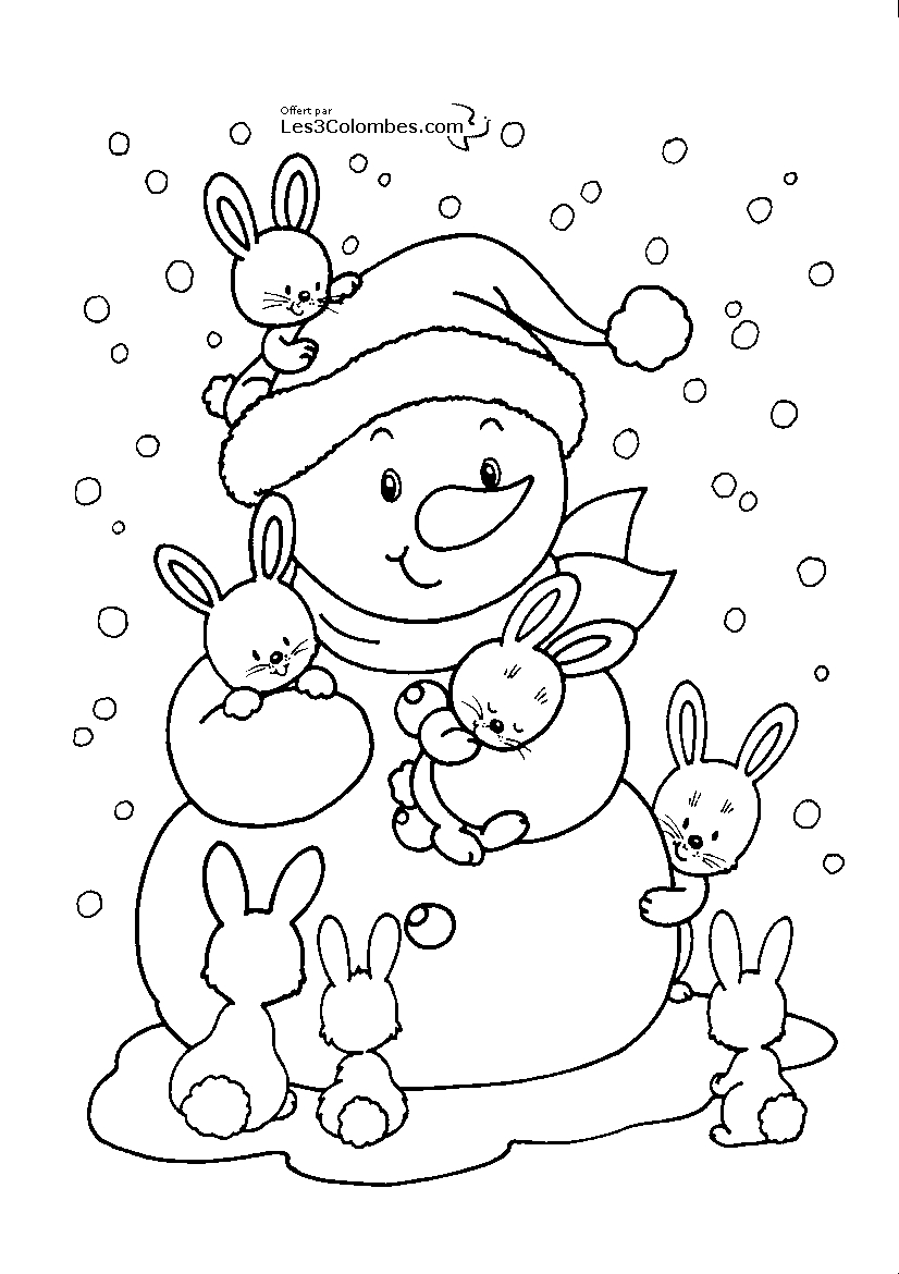 coloriage bonhomme de neige