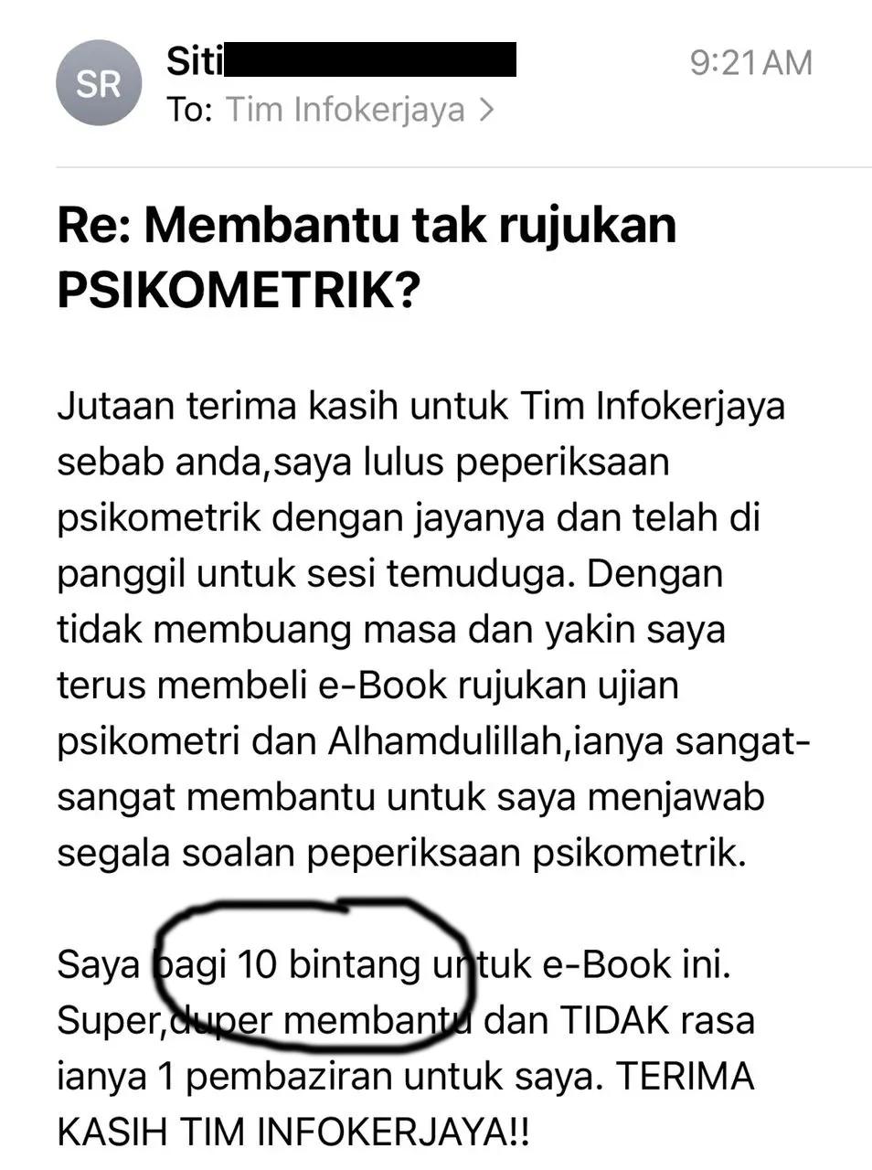 Rujukan Psikometrik 10 Bintang