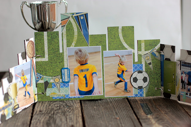 Football Mini Album Frame by Elena Olinevich using BoBunny Game On Collection