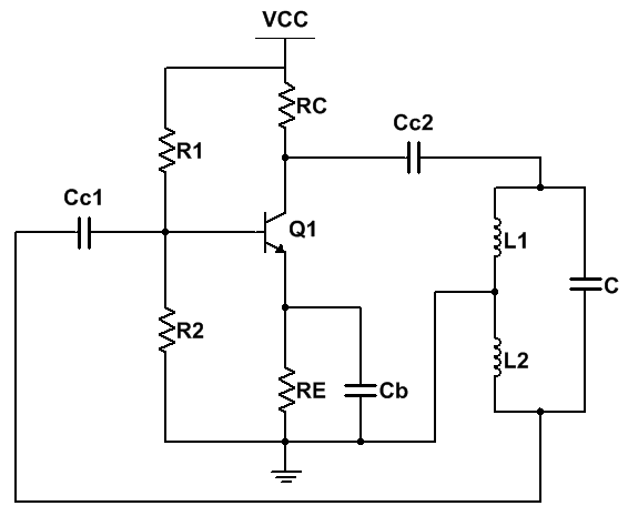 BJT hartley oscillator circuit diagram