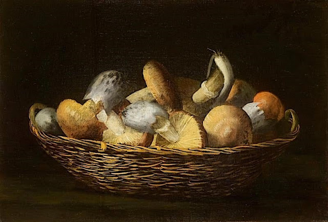 Simone del Tintore (1630-1708) Nature Morte avec Panier de Champignons Collection privée