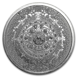 2 oz Aztec Calendar Silver Round