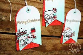 Sunny Studio Stamps: Build-A-Tag Dies Foxy Christmas Happy Owlidays Christmas Critter Gift Tags with Vanessa Menhorn