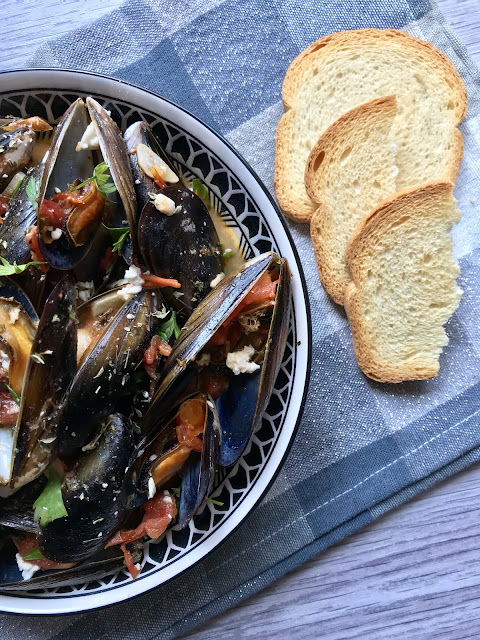 mejillones estilo griego receta