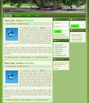 drupal themem with gradient green background