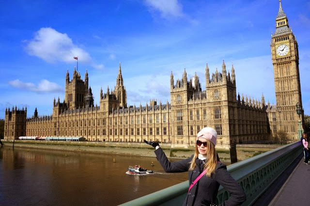 Big Ben Houses of Parliament London tourist Spring time England