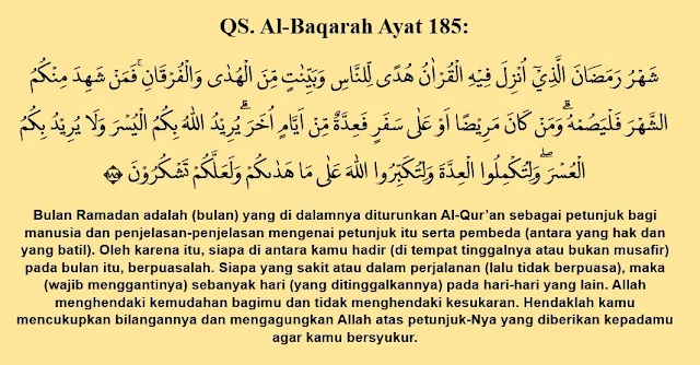 Al-Baqarah Ayat 185: Arab, Arti, dan Tafsirnya