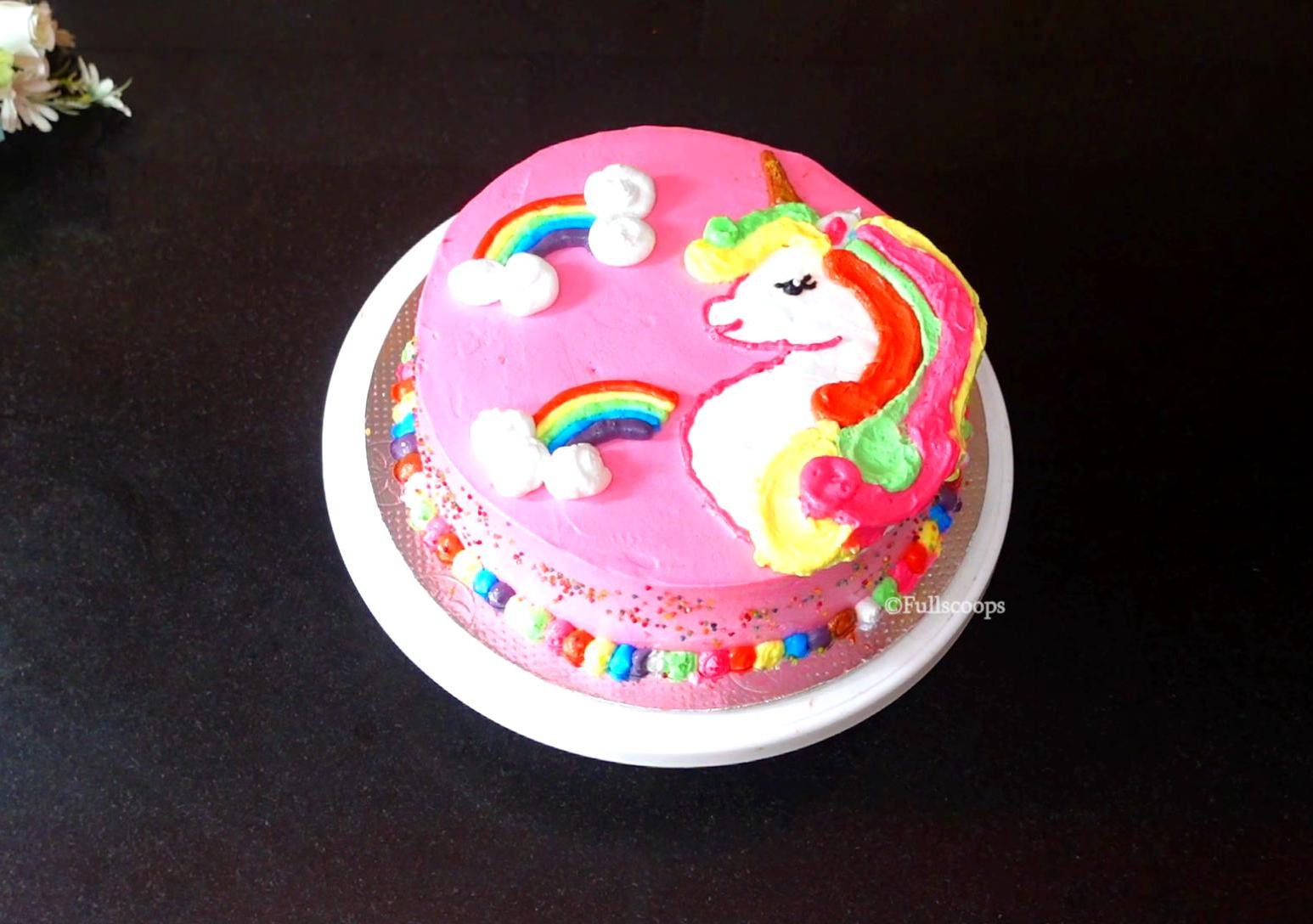 No Fondant Unicorn Cake ~ Full Scoops - A food blog with easy ...