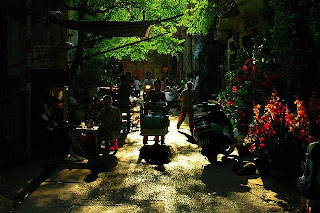 Hang Chai street with traditional lion dancing