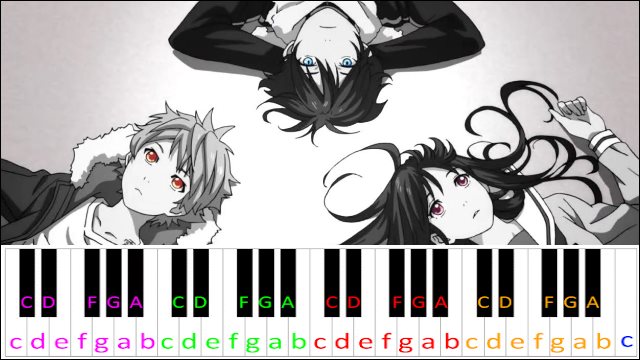 Goya no Machiawase (Noragami OP) - Hard Version Piano / Keyboard Easy Letter Notes for Beginners