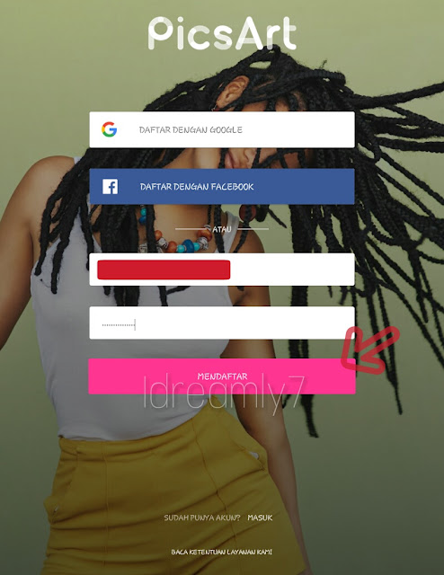 Cara membuat email aplikasi picsart, cara daftar akun picsart