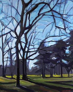 A painting of the park behind the Erie County Botanical Gardens.