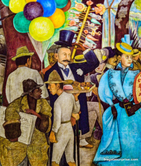 mural de Diego Rivera "Sonho de uma tarde dominical na Alameda Central" na Cidade do México