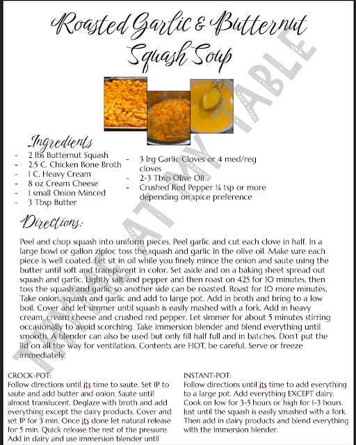 Full Recipe of Butternut Squash Soup