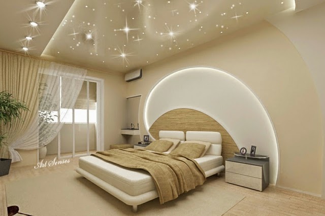 POP false ceiling designs for bedrooms, LED lights, wall pop design