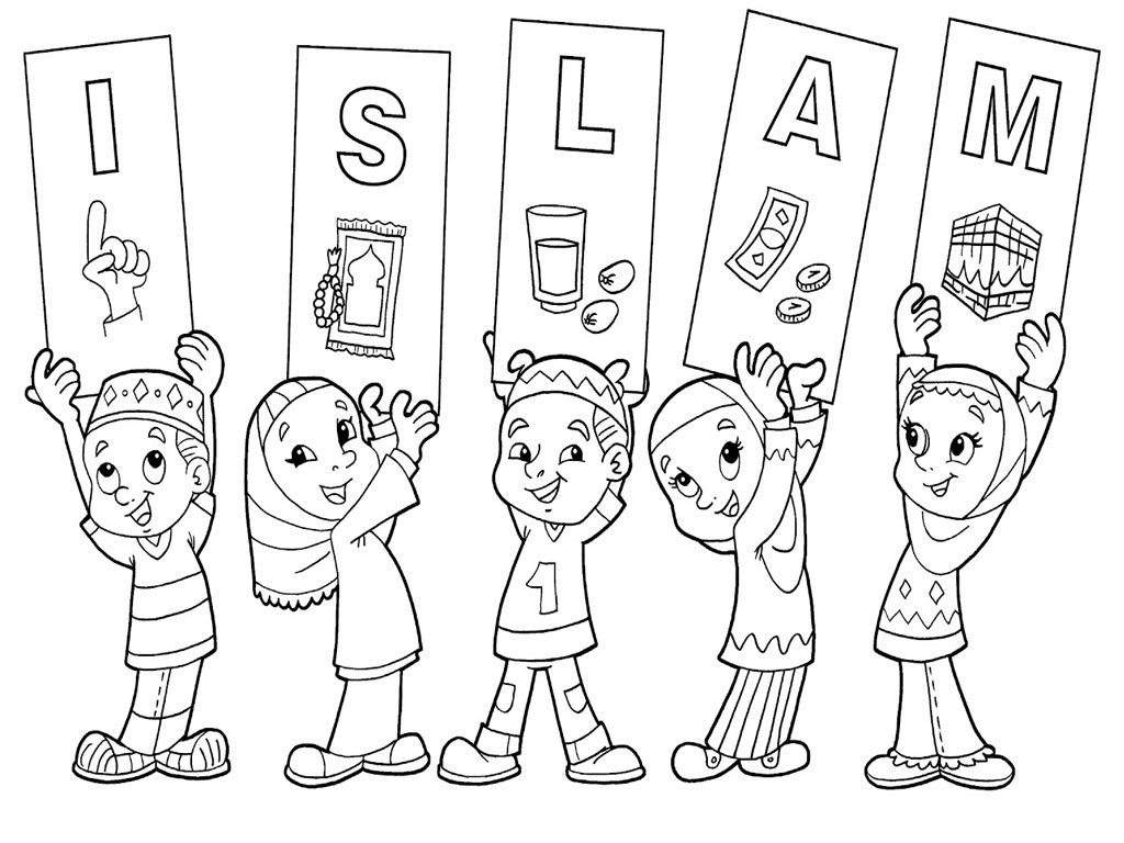 Mewarnai Gambar  Anak  Muslim  Mewarnai Gambar 