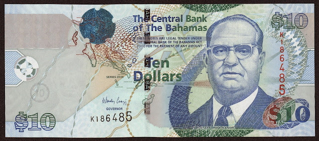 Bahamas Banknotes 10 Dollars banknote 2009 Sir Stafford Sands