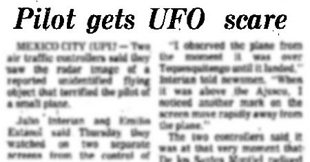 Air Traffic Controllers Track UFO, Pilot Gets a Scare