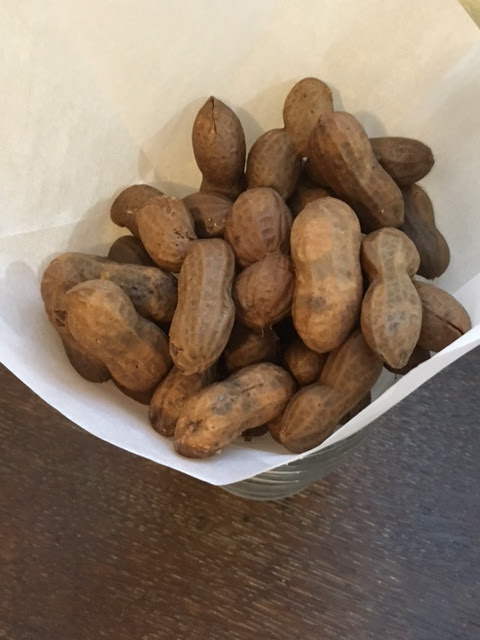 Finished boiled peanuts after cooking in the crockpot slow cooker