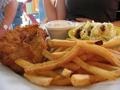 Fish and chips at Smokey Joe's, Aruba