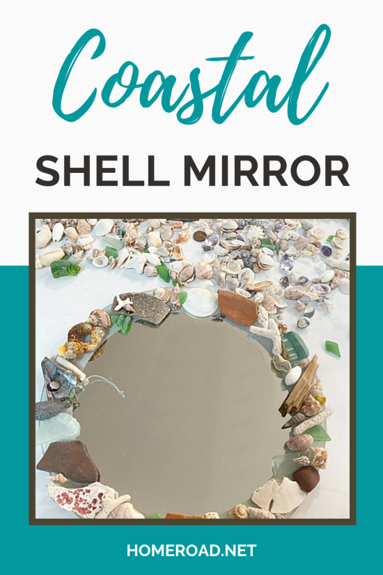 coastal shell mirror pin