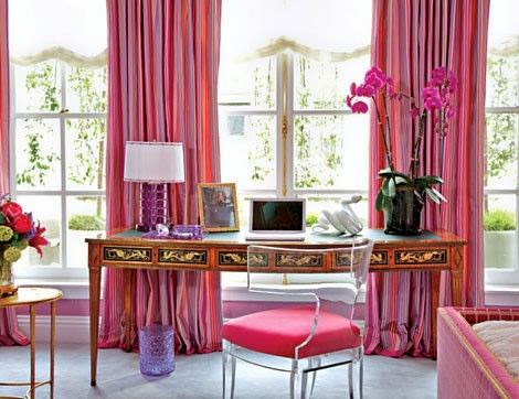 hot pink and gold room
