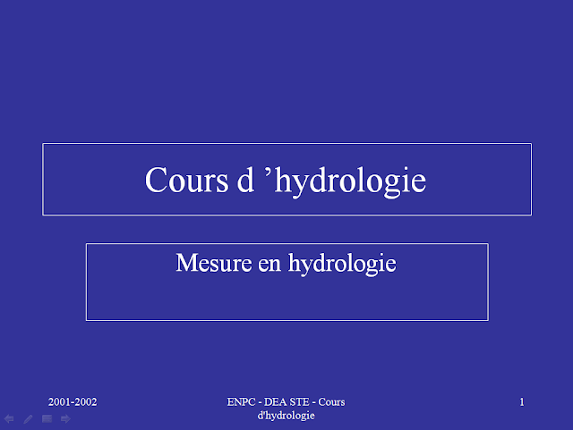 COURS D'HYDROLOGIE Mesure en hydrologie 